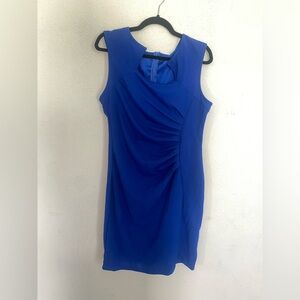 Royal Blue Sleeveless Ruched Bodycon Dress – Women’s Small or a fitted Medium